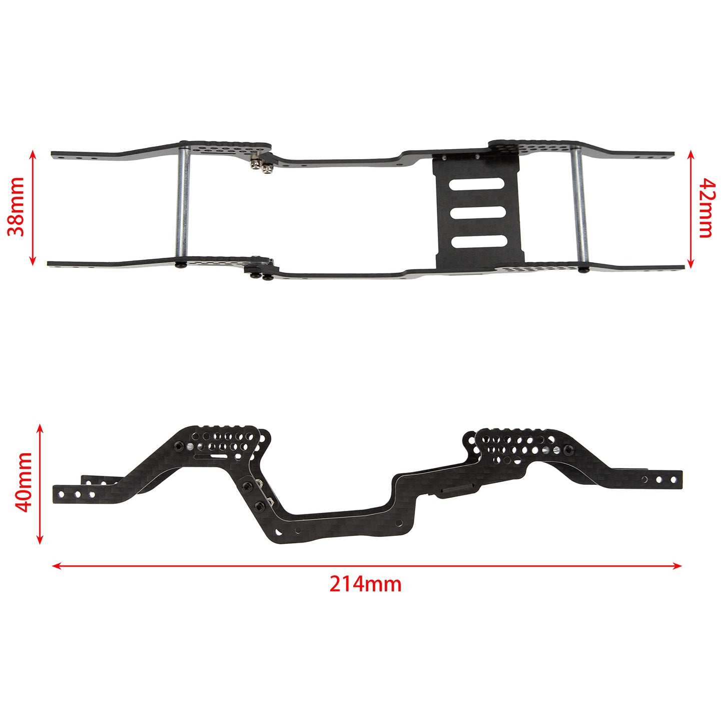 MEUS RACING TRX4M LCG Chassis Carbon Fiber Frame for TRX4M Defender/Bronco 1/18 RC Crawler Car Upgrades Parts