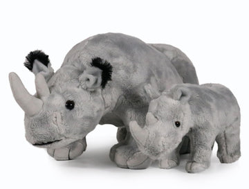 Ice King Bear Mom And Baby Stuffed Animals Set Zoo Wild Animals (Rhino)