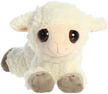Aurora® Dreamy Eyes™ Lea Lamb Stuffed Animal, 10" White, Polyester, Model 21074 - Captivating Gaze, Aesthetic Appeal