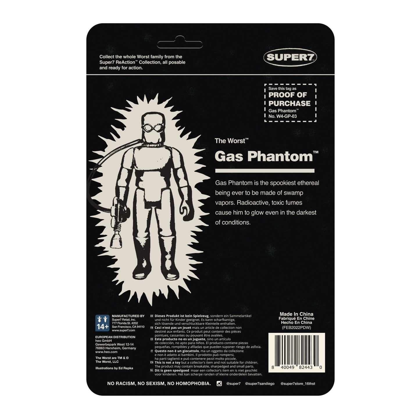 Super7 The Worst Killer Gas Phantom (Monster Glow) - 3.75'' The Worst Action Figure Collectibles And Retro Toys