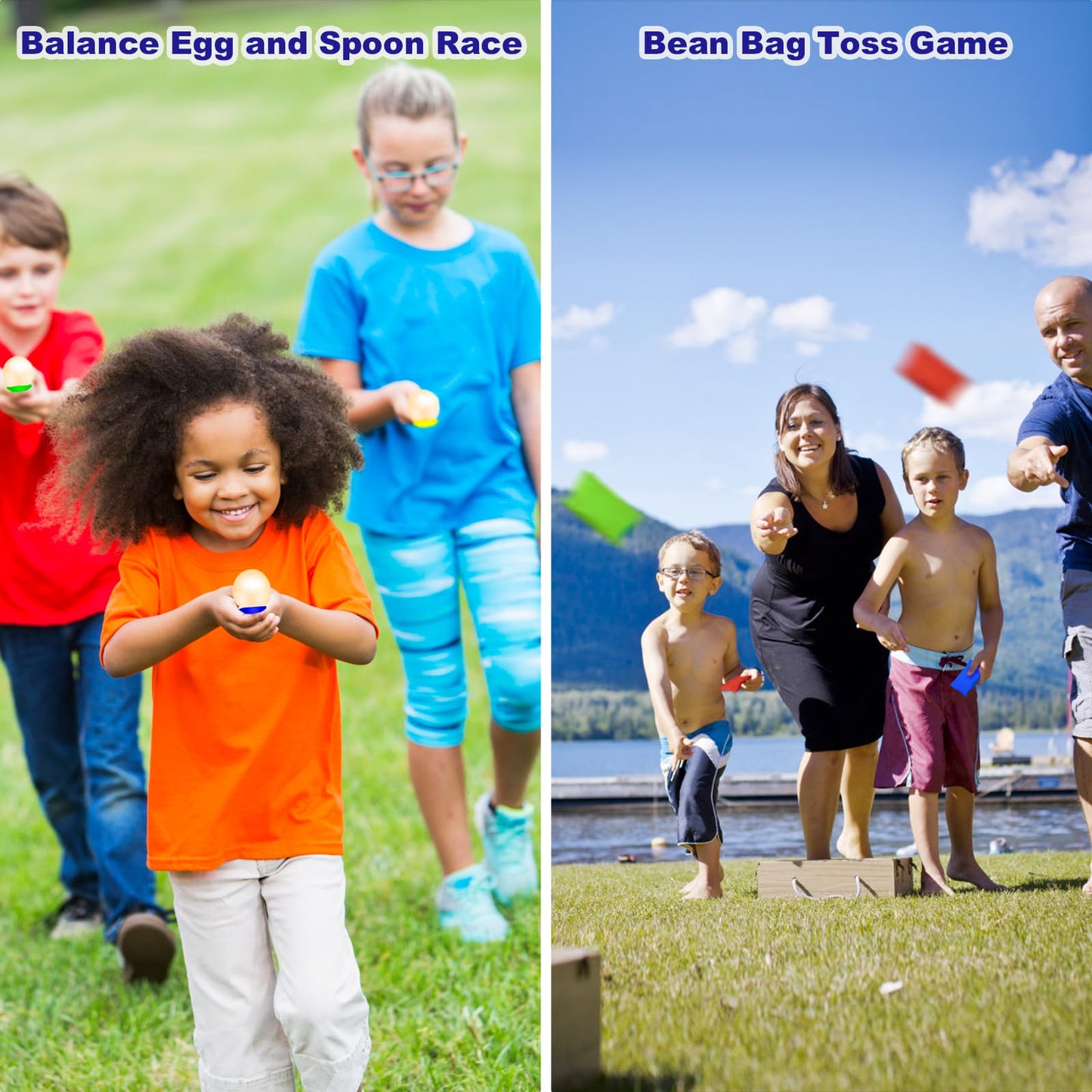 Potato Sack Race Bags - Sack Race Bags For Adults And Kids, Bean Bag Toss Game, 3 Legged Relay Race, Egg Spoon Game, Carnival Ou