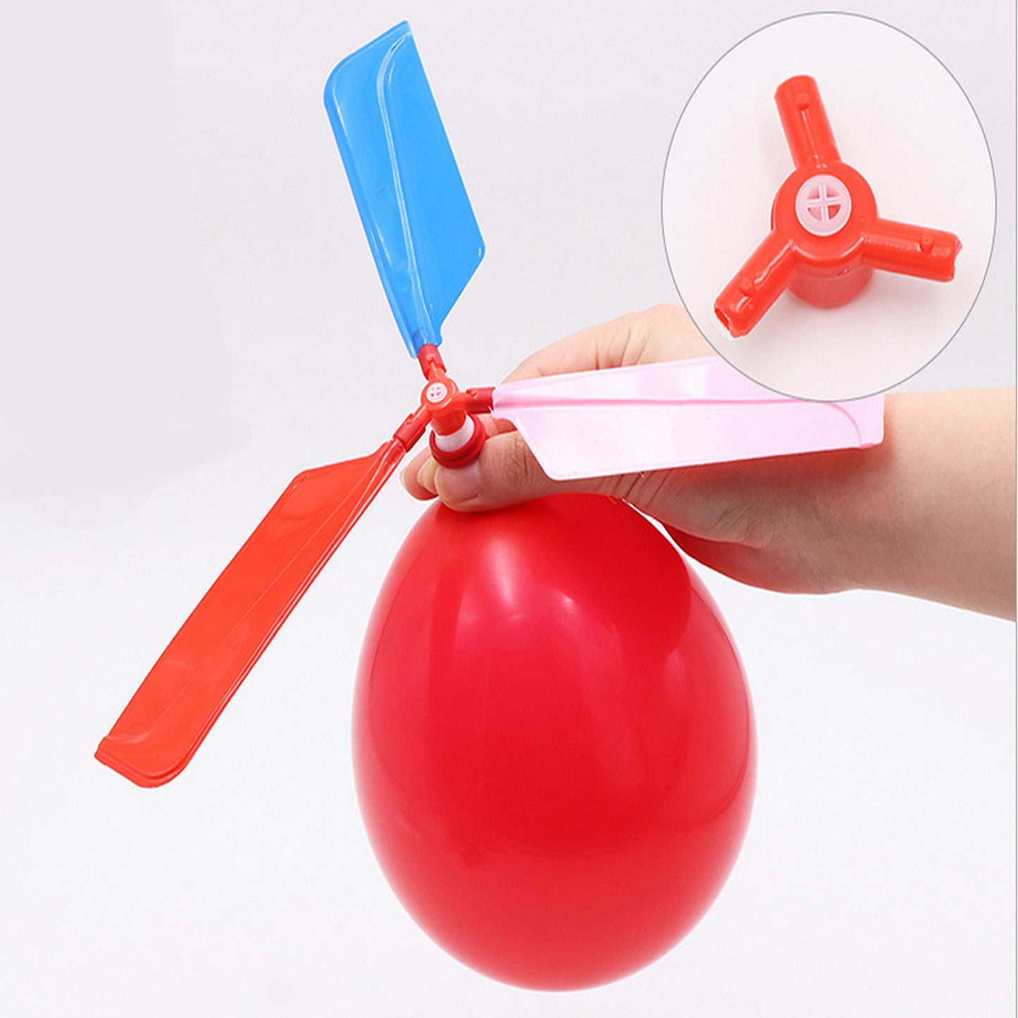 BAIVYLE Kids Toy Balloon Helicopter - 12 Pack, Small Rubber Flying Toys for Boys & Girls, Green White Red Yellow - Model A-006
