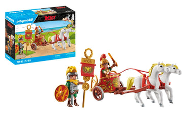 Playmobil Asterix 71543 Biga Romana, Journey, Includes Removable Helmets, Bracelets And Cape Toy For Ages 5+