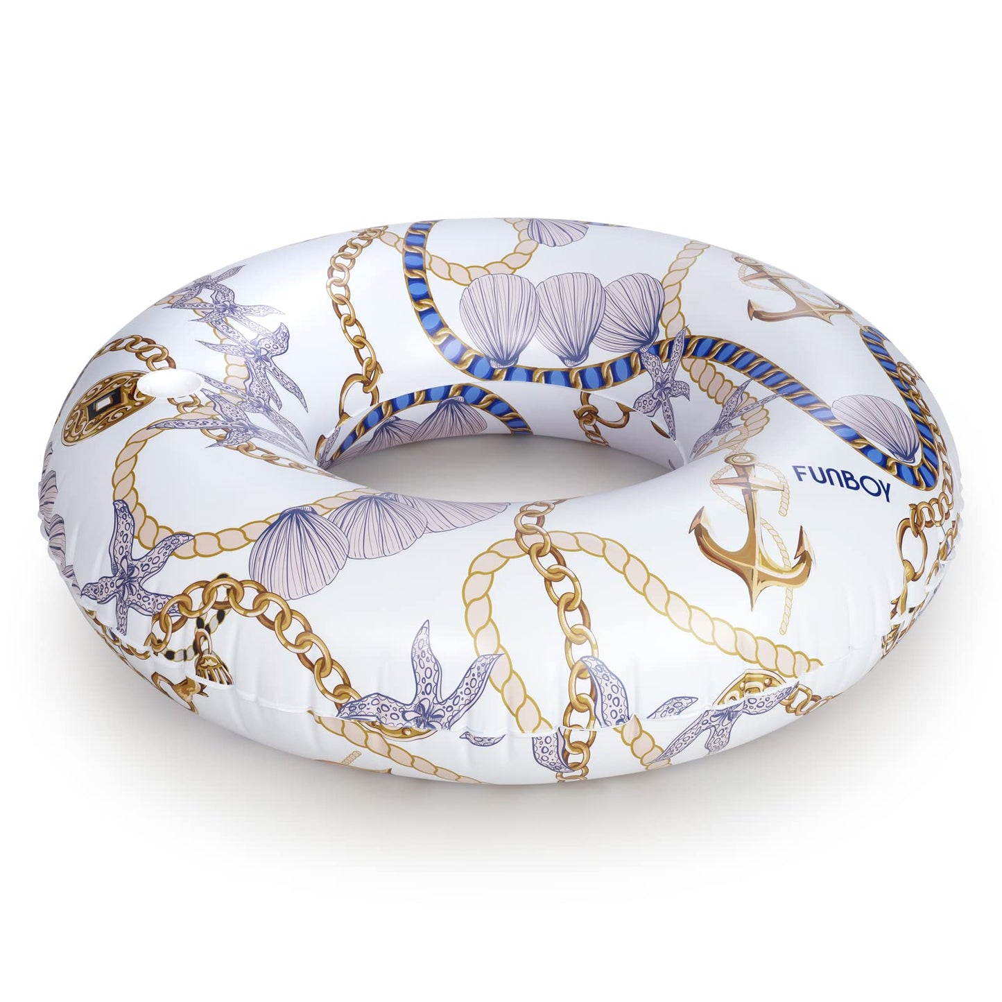 Funboy Giant Inflatable Nautical Tube Float, Donut Style Pool Float, Luxury Raft For Summer Pool Parties And Entertainment, Large