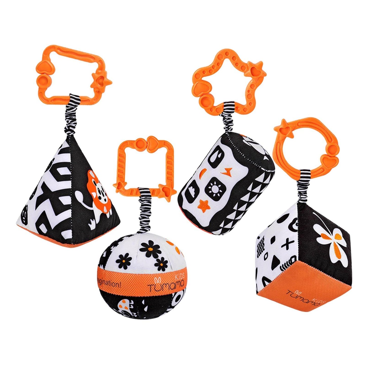 Bnf Pack Of 4 Soft Babies Rattle Handbells Stroller Car Activity Toy Boy Girls Baby | Toys For Baby | Developmental Baby Toys
