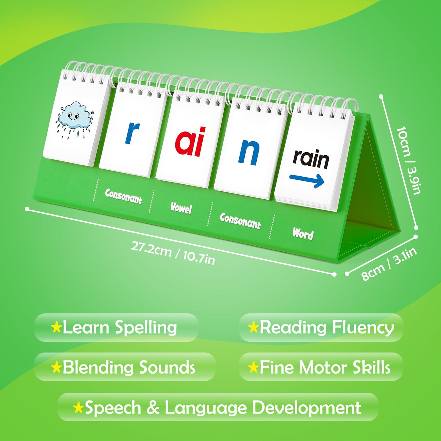 Aizweb Cvvc Word Games,Phonics Games Flash Card For Preschool Kindergarten Classroom,Learn To Read,Reading Manipulative Spelling Educational Toy Learning Activity Speech Therapy Teacher Supplies