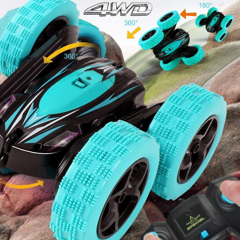 FREE TO FLY Remote Control Car: Double Sided 360Rotating 4WD RC Cars 2.4GHz Electric Race Stunt Toy Car Rechargeable Toy Cars fo