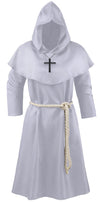 Knelor Kids Medieval Friar Monk Hooded Robe Renaissance Priest Hooded Robe Halloween Cosplay Costume Cloak