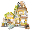 Street View Coffee Shop Mini Building Blocks, Moc Creative Building Toys Cute Animals Building Set For Girls 6-12, Simulation Ar