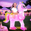 Skirfy Inflatable Unicorns Costume for Kids Riding on Unicorns Blows Up Costumes for Girls 6-8 8-10 Funny Halloween Parties Cosplay Dress Easter Thanksgiving Cosplay Events Party