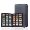 enhanced PU Leather Trading Card Binder 9-Pocket Album with Durable Zipper - 360 Side Loading Storage for TCG MTG Game Sports and Gift Cards - Suede Lining Perfect for Collectors - Black