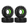 INJORA 1.3 Silicone Rubber Inserts and Cling On Tires for SCX24 TRX4M AX24 1/18 1/24 Micro Crawler Upgrade(Green)