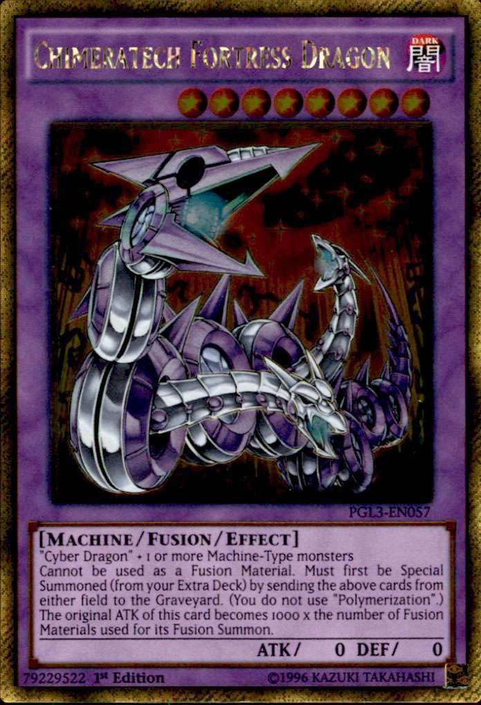 Yu-Gi-Oh! - Chimeratech Fortress Dragon (Pgl3-En057) - Premium Gold: Infinite Gold - 1St Edition - Gold Rare