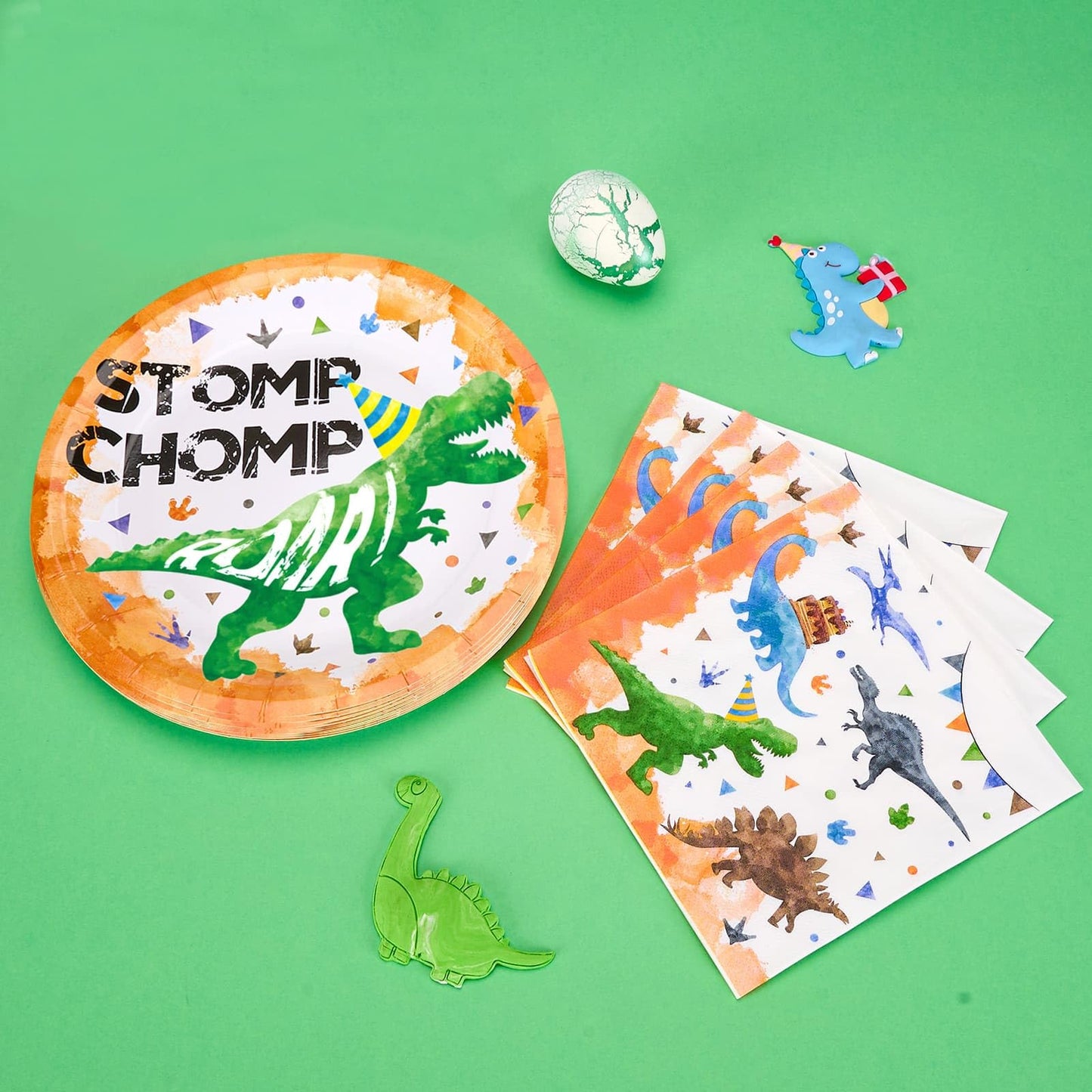 Wernnsai Dinosaur Birthday Decorations - 50 Pack Dinosaur Paper Napkins Dinosaur Theme Party Supplies 3-Ply Disposable Dino Dinner Napkins For Kids Boys Birthday 6.5 X 6.5 Inches