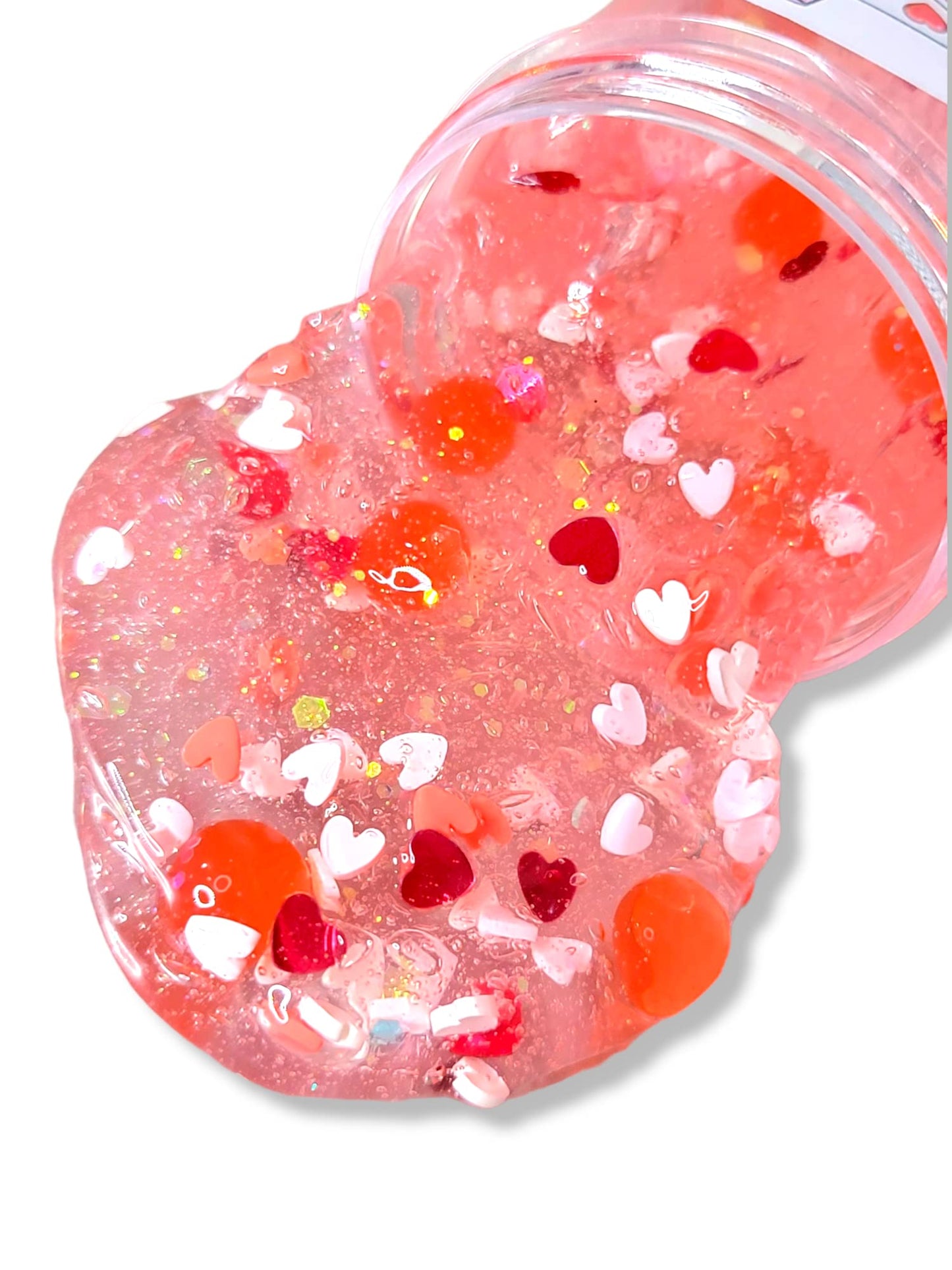 Sweetheart Popping Boba Handmade Scented Clear Slime 4Oz - Hoshimi Slimes