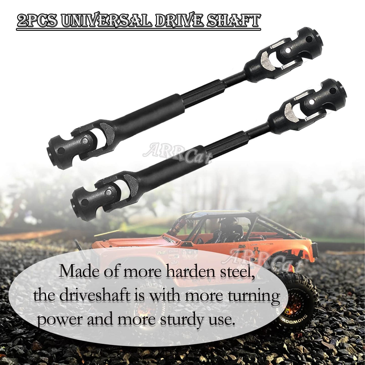 2Pcs Rc Drive Shaft 87-122Mm For 1/10 Scx10,Scx10-Ii Rtr,(87-122Mm)