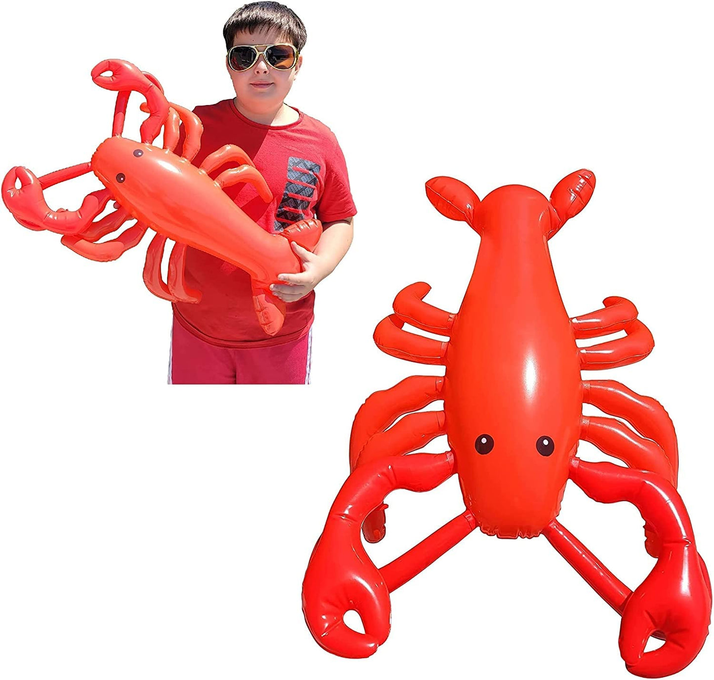 Large 20'' RED Blow-up Inflatable Lobster Pool Toy Luau Nautical Clam Bake Beach Hawaii Key West Theme Party Decoration (3 Pack)