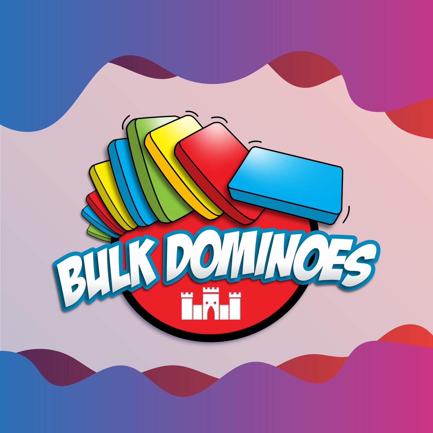 Bulk Dominoes Plastic Bulk 100pcs - Building and Stacking and Chain Reaction Toppling STEAM Toy Blocks for Kids (Blue)