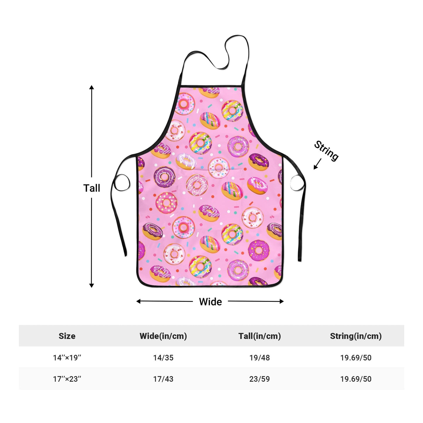 Popologa Kids Apron Doughnuts For Girls Boys Painting Cooking Kitchen Toddler Waterproof Aprons Art Smock Supplies With Pockets-