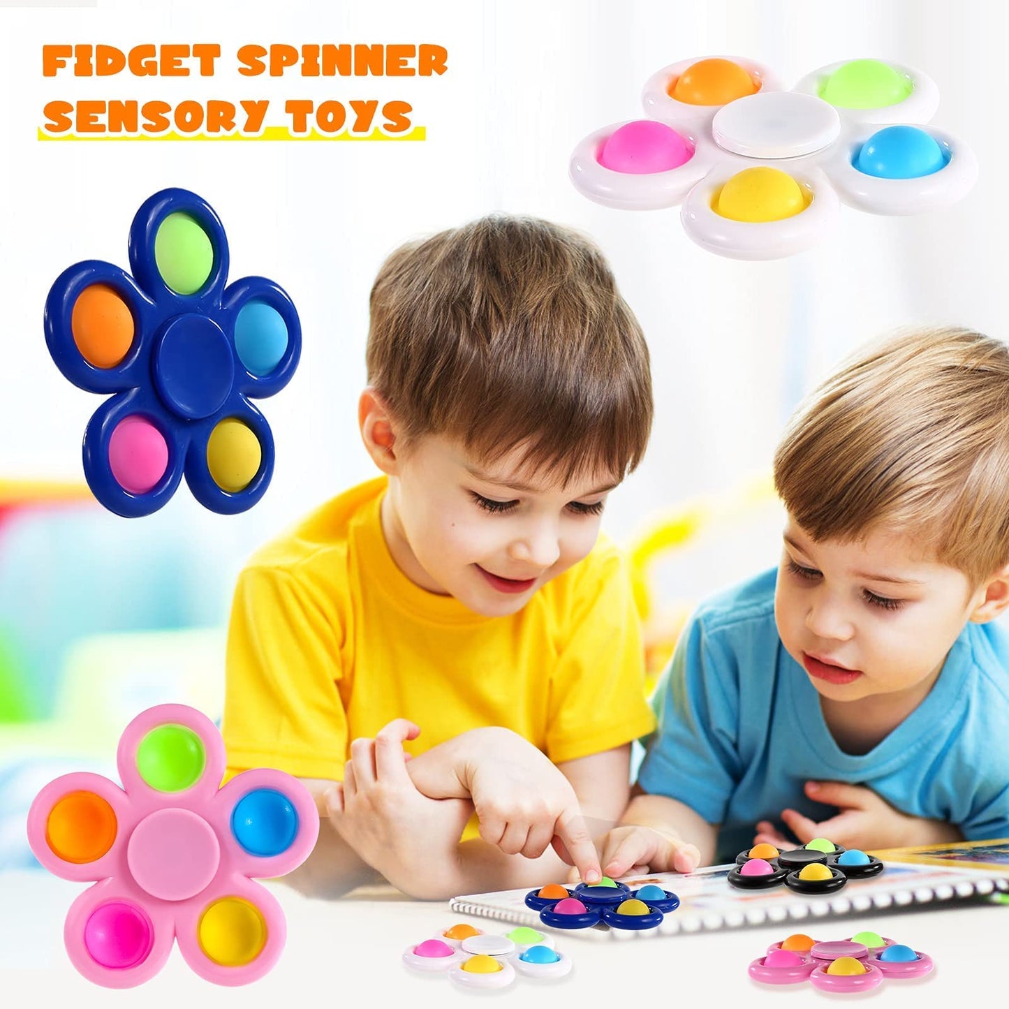 Scione 10 Pack Party Favors For Kids 4 8 12, Fidget Spinners Birthday Return Gift, Christmas Goodie Bags Stuffer Fillers For Classroom Treasure Box Prize Boys Girls