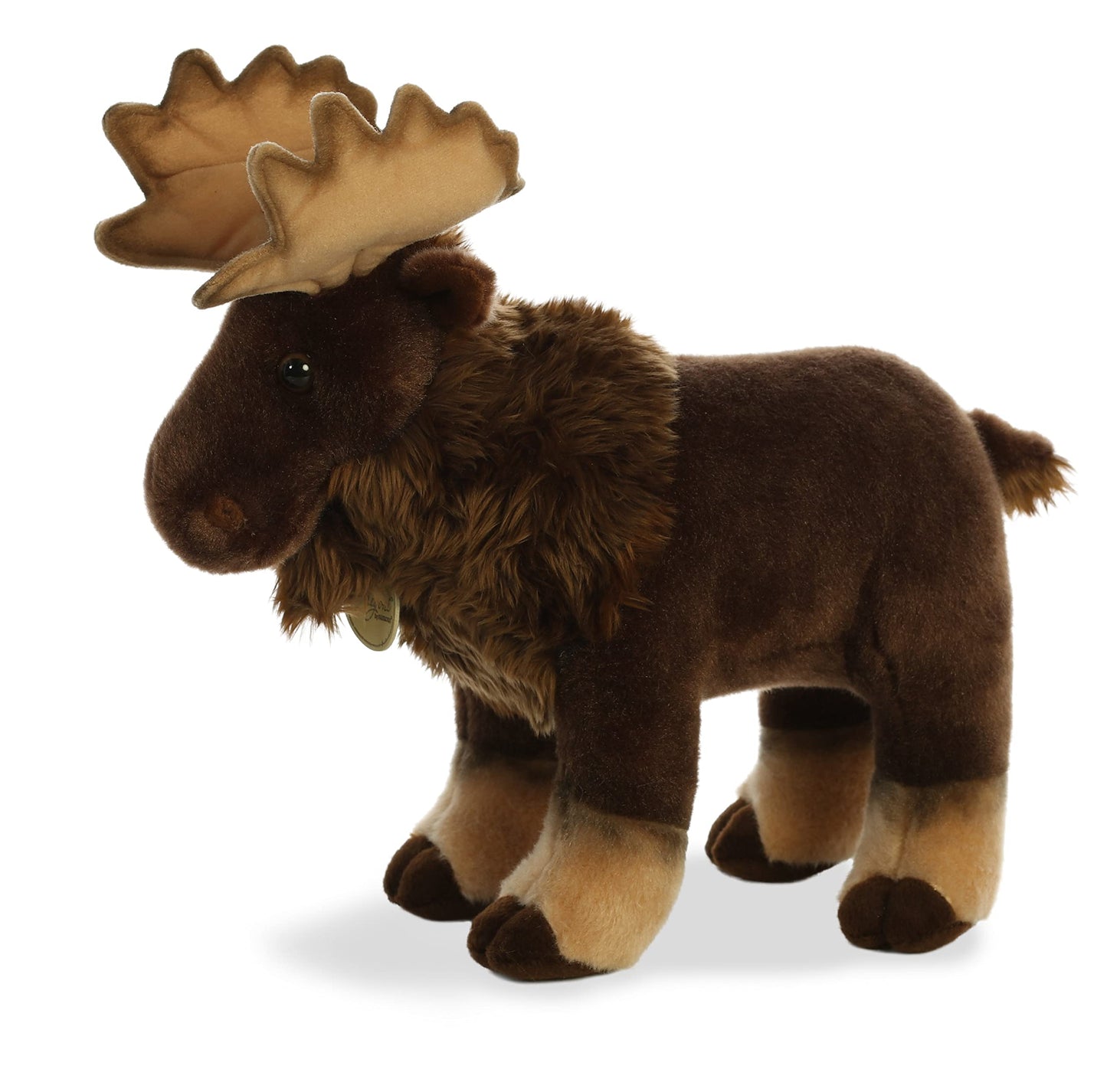 Aurora® 14-Inch Brown Miyoni® Moose Stuffed Animal - Lifelike Detail for Cherished Companionship