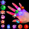 Qvatoxis Halloween Light Up Glowing Rings 50PCS Halloween Party Favors LED Rings Halloween Flashing Glowing Finger Rings Fun Toy