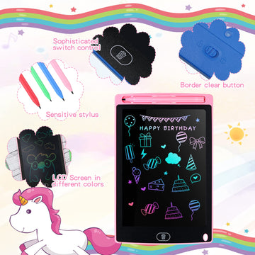12 Pack LCD Writing Tablets 8.5 Inch Bulk Colorful Doodle Board Kids Scribbler Board Erasable Electronic Drawing Pads Reusable P