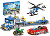 WVINVW City Police Truck Building Set, 509 PCS, Plastic, Compatible with Lego, Includes Tow Truck, Helicopter, Motorcycle, Blue