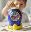 Zest 4 Toyz Kids Piggy Bank Money Box Lockable Money Saving Bank with Coin Slot Cute Astronaut Design Educational Toy for Childr