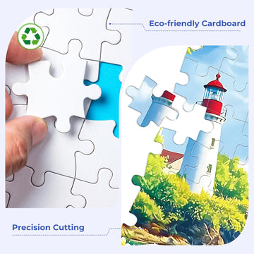 300 Pieces Puzzles for mature-themeds Birds & Flowers Puzzle 300 Pieces Puzzle for mature-themed Large Piece Coastal Lighthouse Jigsaw Puzzle for Kids Ages 8-10 Challenging Family Game Holiday Party Gift 20.5 x 15 In