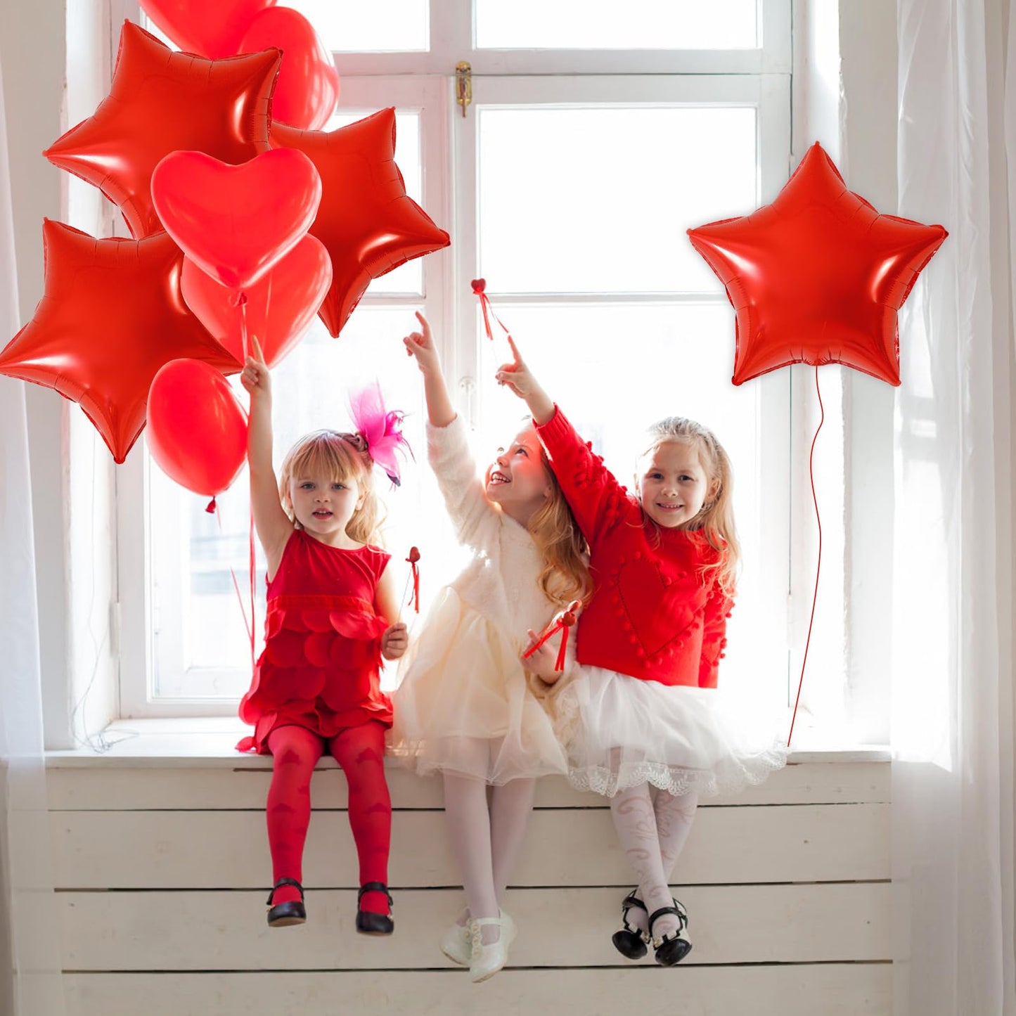 Red Star Foil Balloons, 18 Inches Star Foil Balloons For Helium, 10 Pcs Red Star Birthday Balloons For Birthday Party Graduation