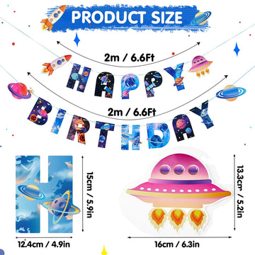 Sunbeauty Universe Outer Space Theme Birthday Banner Galaxy Happy Birthday Party Decoration Space Birthday Decorations Solar Sys