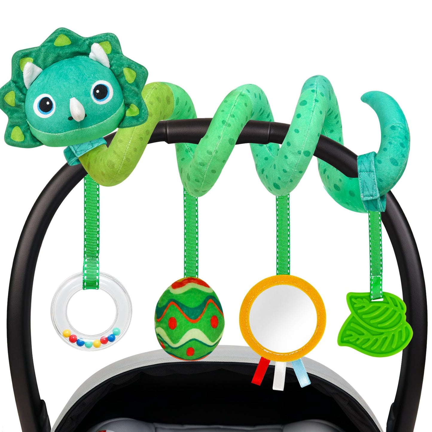 Baby Car Seat Toys Activity Stroller Toy For Boys Girls 0 3 6 9 10 12 Months, Spiral Hanging Plush Toys, Baby Shower Thank You G