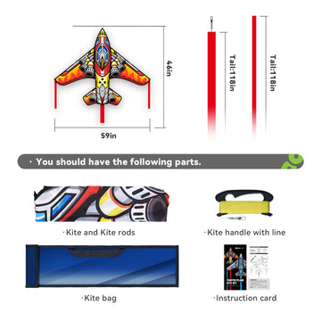 Doinfly Kite For Ages 8-12, Easy To Fly And Assemble Rocket Kite For Beginner, Single Line String Professional Kite For Beach An