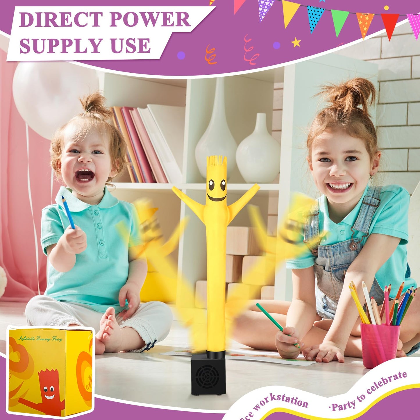 Poen Wacky Waving Inflatable Tube Guy For Kids Gag Gift Mini Inflatable Tube Man With Blower Birthday Desktop Office Pranks Danc