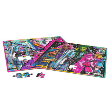 Monster High Puzzle For Girls Set - Bundle With 2 Monster High Jigsaw Puzzles Plus Stickers, More | 48 Pc, 100 Pc Monster High Puzzles For Kids Ages 4-8