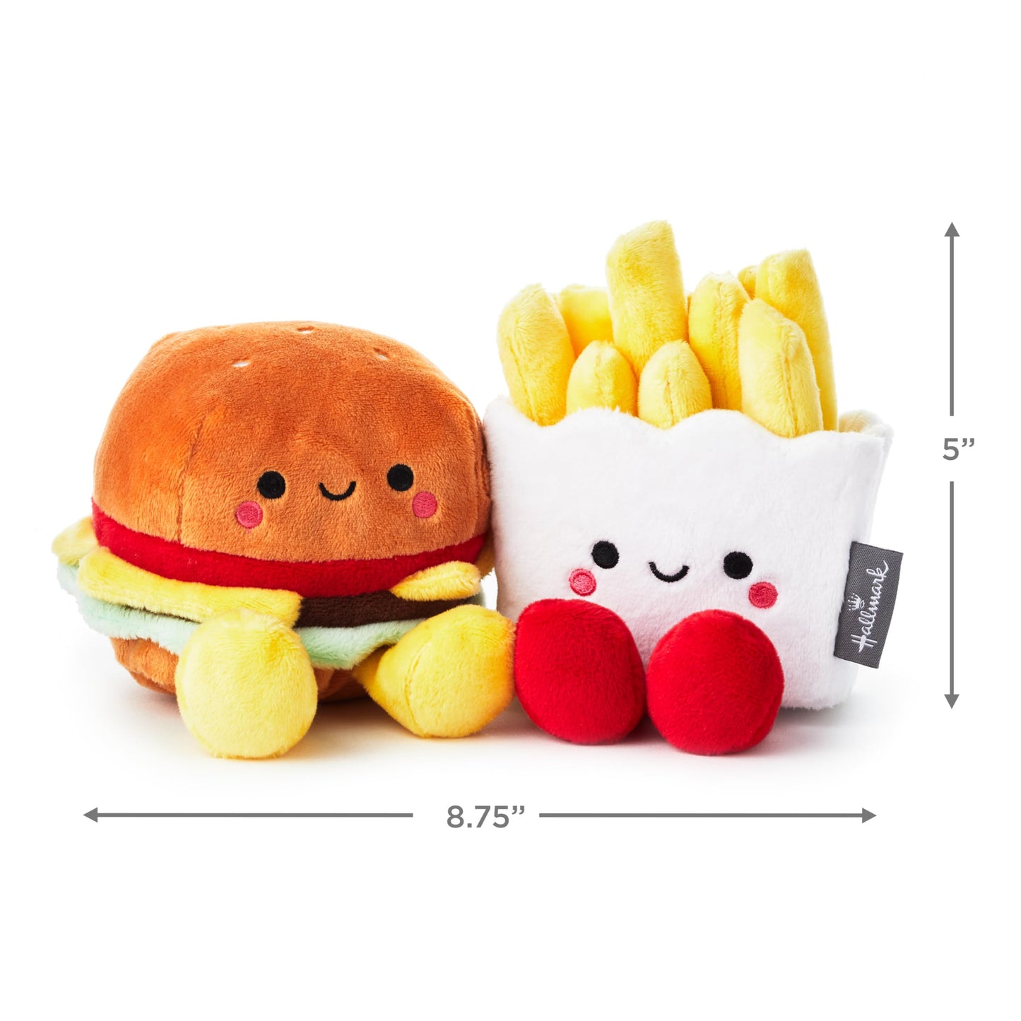 Hallmark Better Together Magnetic Plush (Hamburger And Fries) 5' Stuffed Toys, Easter Gifts For Kids