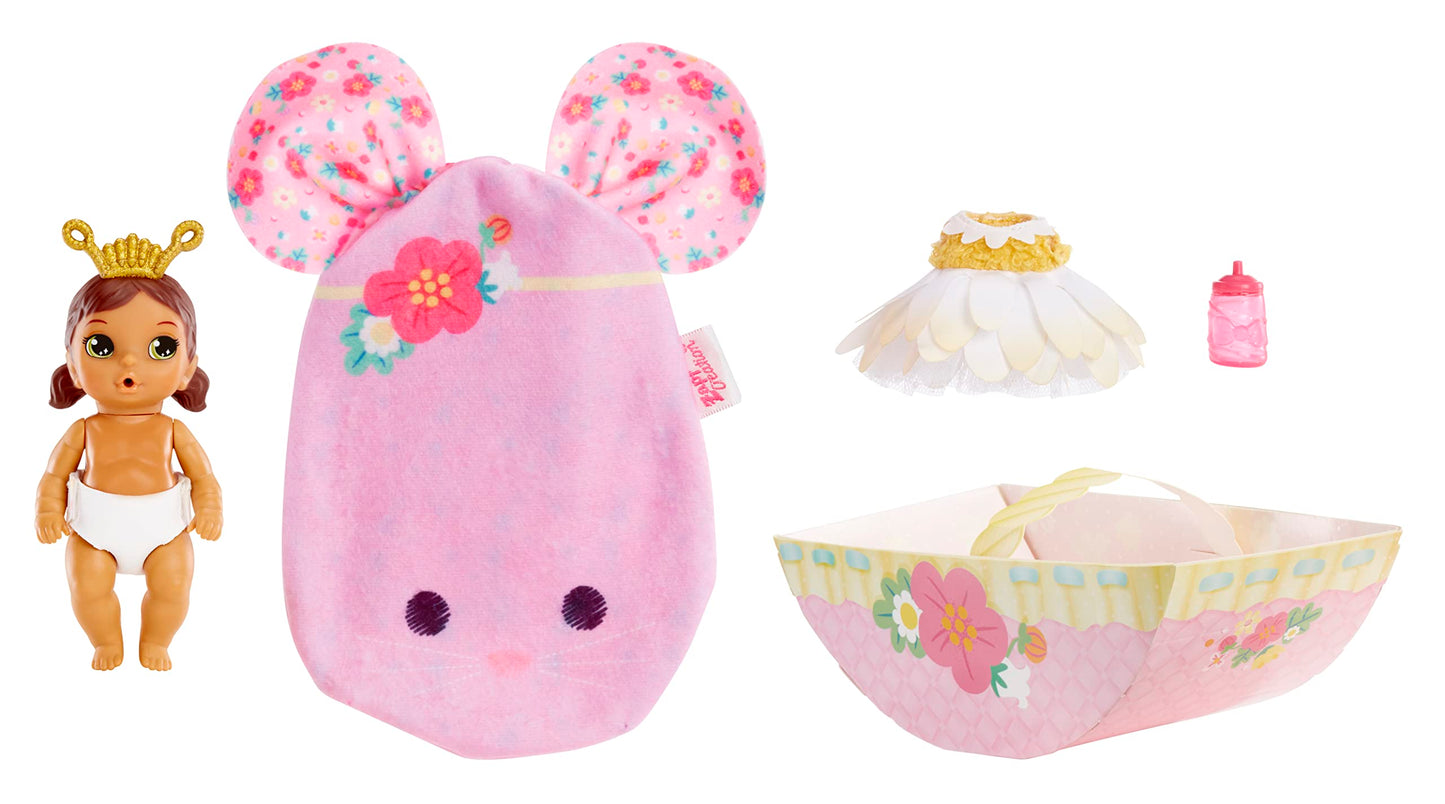 Baby Born Surprise Small Dolls Series 7 4' - Unwrap Surprise Collectible Baby Doll With 3 Water Surprises, Garden-Themed Outfit, Color Change Diaper, Mouse Carrying Pouch, Age 3+