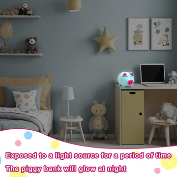 Laebuild Boy Piggy Bank For Kids, Blue Plastic Piggy Bank Girls, Pig Shape Money Bank Cute, Unbreakable Piggy Bank Toddler Small, Kids Banks For Bills And Coins Saving Toy Gift For Xmas Baby Shower