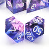 Pjoy Dnd Sharp Edged Dice Set, 7Pcs Blue And Purple Dnd Dice Set Resin D&D Polyhedral Dice With Dice Case For Role Playing Dice