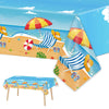 3 Pieces Summer Beach Tablecloths For Hawaiian Decorations Plastic Disposable Pool Surfboard Party Table Covers For Rectangle Tables Birthday Baby Shower Party Supplies Favors, 54 X 108 Inches