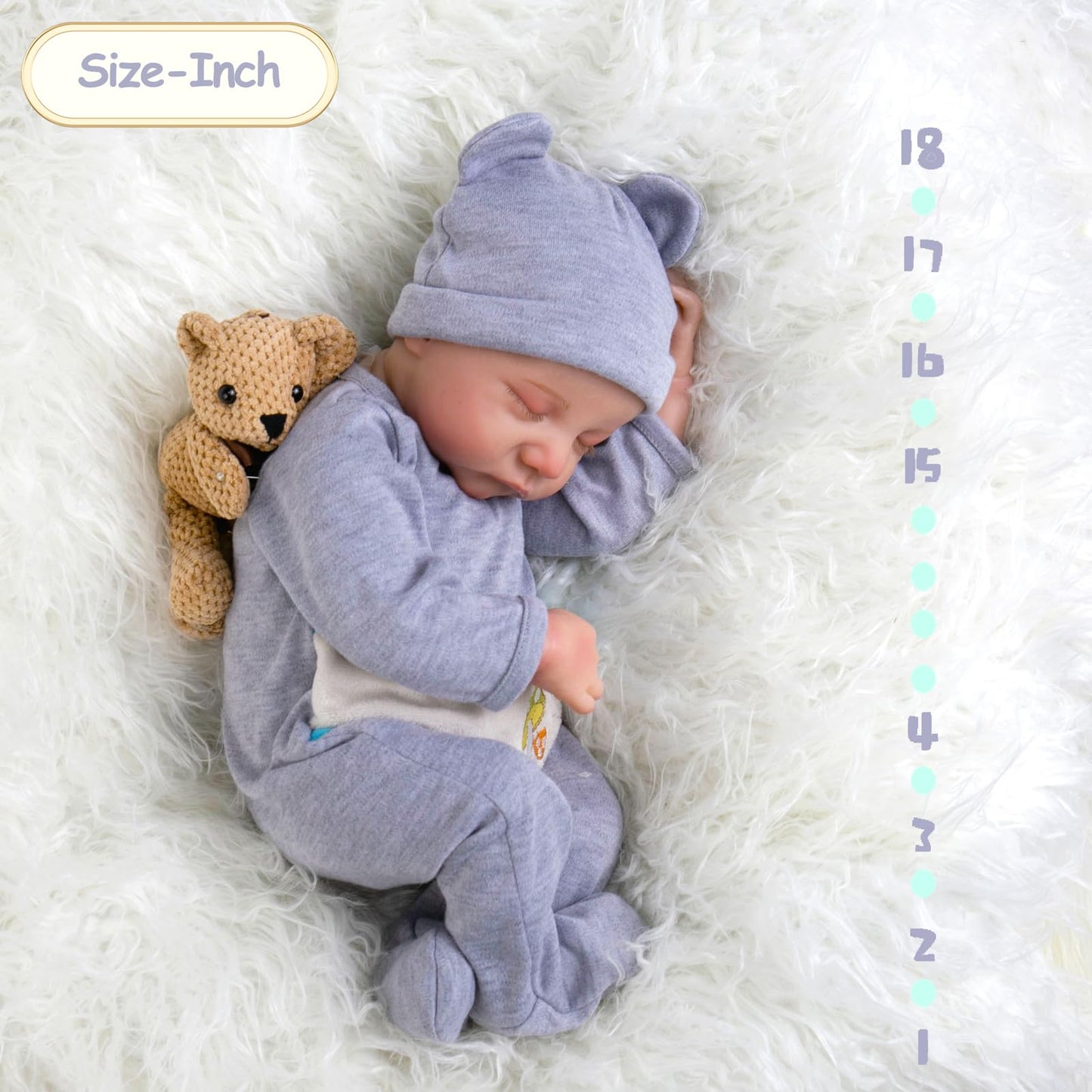 Aori Lifelike Reborn Baby Dolls Boy,18 In Baby Soft Body Realistic-Newborn Baby Dolls, Real Life Baby Dolls With Accessories For Kids Age 3+