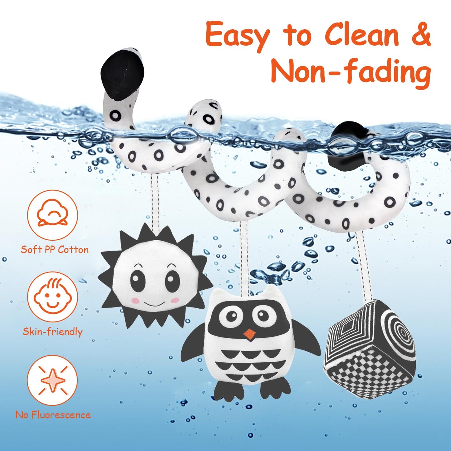 Baby Spiral Hanging Stroller And Car Seat Toys For Babies 0-6 Months Newborn Plush Activity Toys For Bed Bassinet Crib Baby Carrier Gifts (Owl)