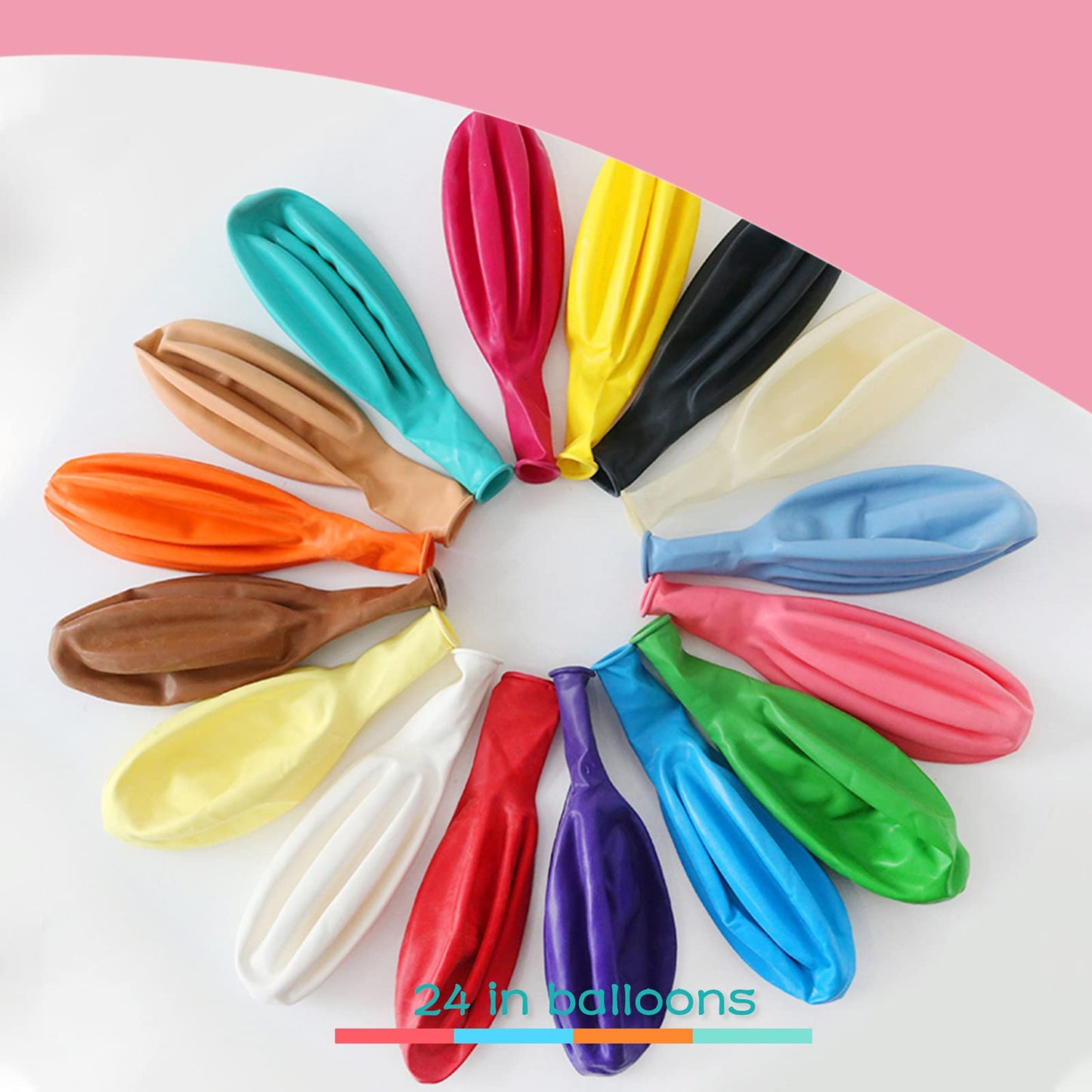 In-Jooyaa 24 Inch Latex Big Round Balloons 7 Pack White Thick Giant Balloons For Photo Shoot Wedding Baby Shower Birthday Party