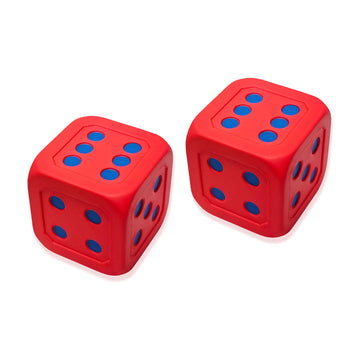 Macro Giant 6 Inch PU Foam Jumbo Big Playing Dice, Set of 2, Red, Math Teaching, Teaching Aids, Board Games, Kid Toy