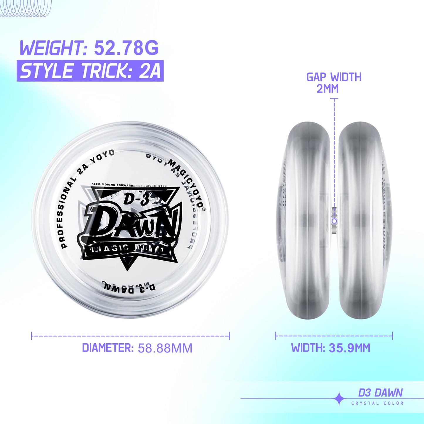 Looping Yoyo Responsive Yoyo For Kids Beginners, Starter Yo Yo 2A Loop Yo Yo Easy To Play Basic String Tricks (D3 White)