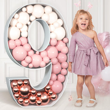 Imprsv 3Ft Mosaic Numbers For Balloons, Marquee Number, Mosaic Number Frame, Number 9 Balloon For On Cloud 9 Birthday Decoration