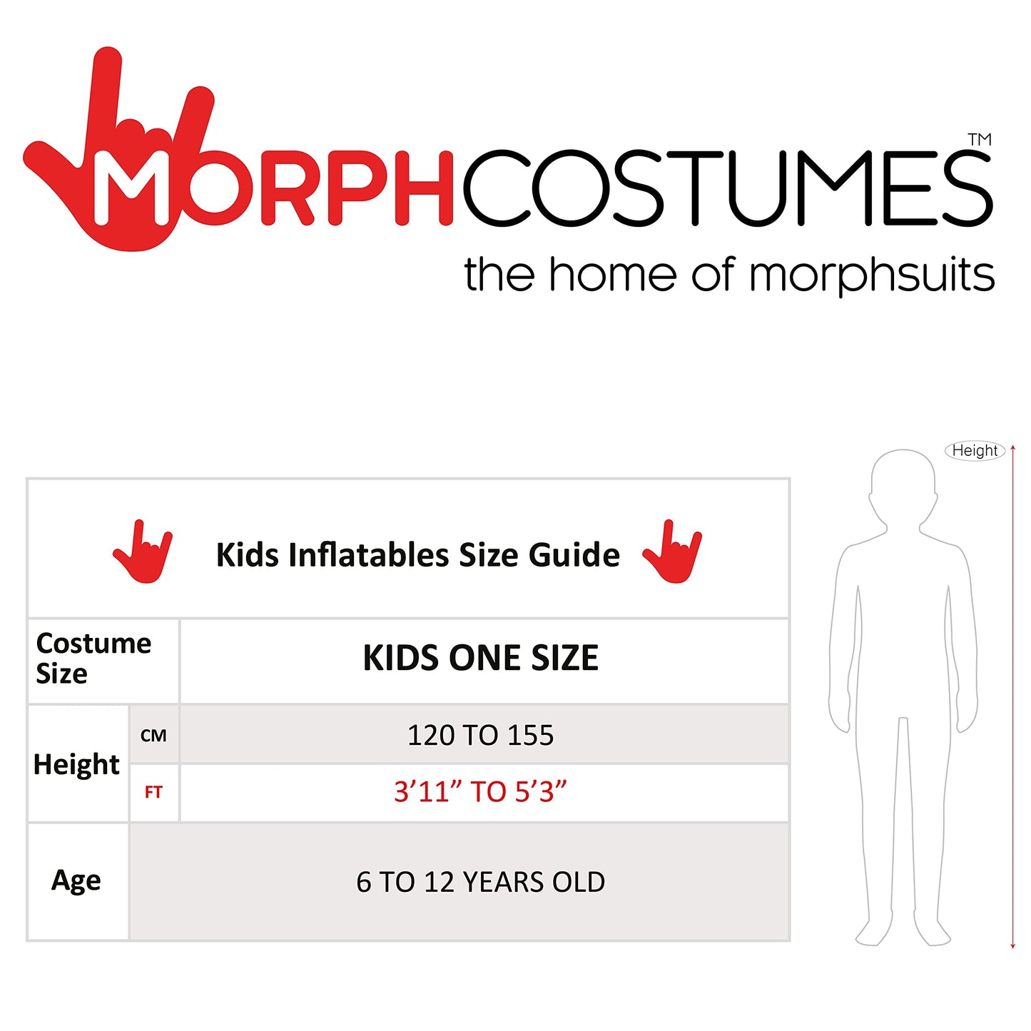 Morph Kids Inflatable Alien Costume, Blow Up Alien Outfit for Children, Halloween Costumes for Kids, Boys Halloween Costume