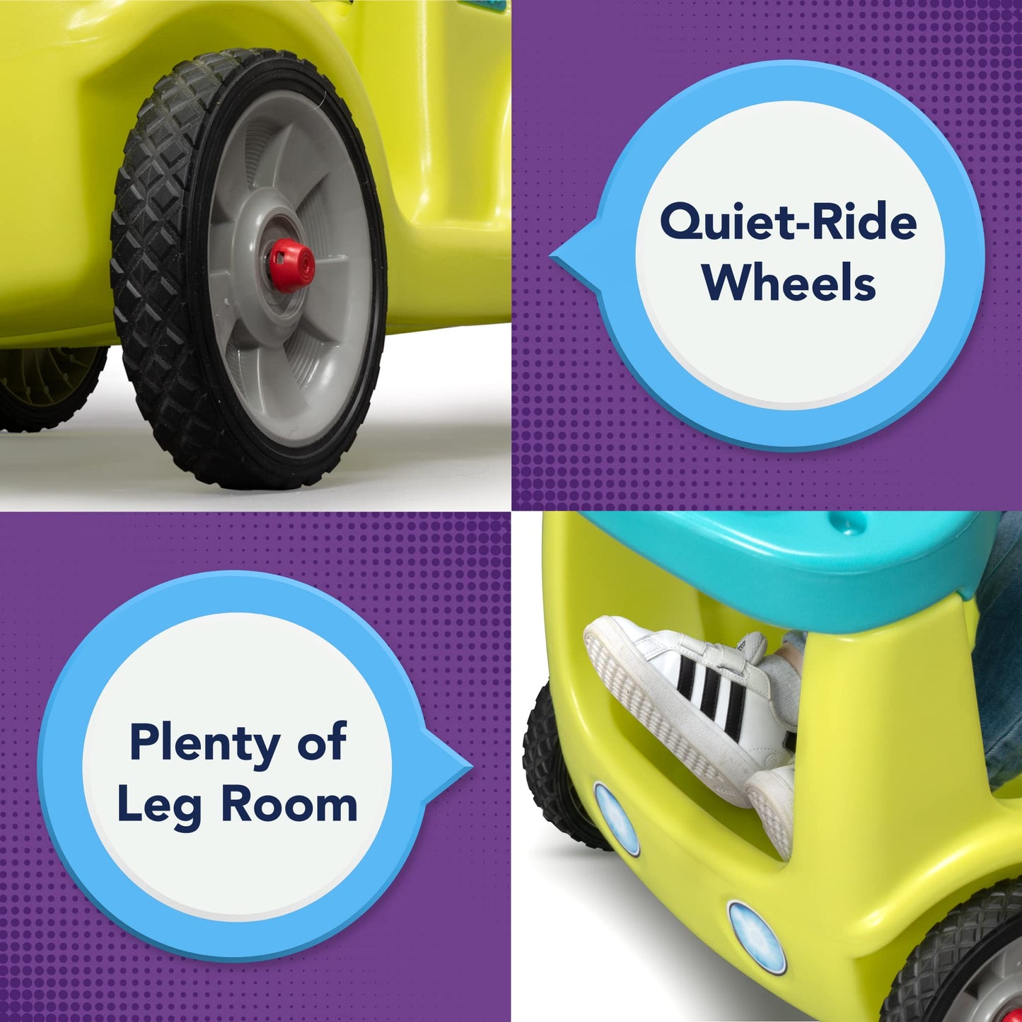 Simplay3 Roll And Stroll Quiet Ride-On Toddler Toy Push Car, With Seatbelt, For Toddlers Ages 1.5-4 Yrs., Yellow