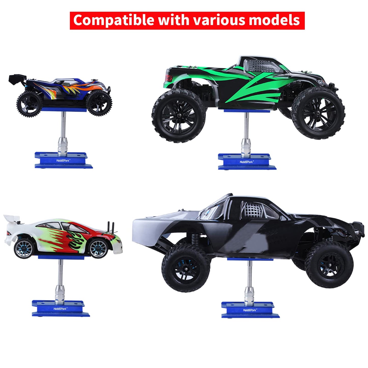 Hobbypark Aluminum RC Car Work Stand Repair Workstation 360 Degree Rotation Lift Or Lower, RC Hex Driver Tools 6-in-1 for 1/10 1